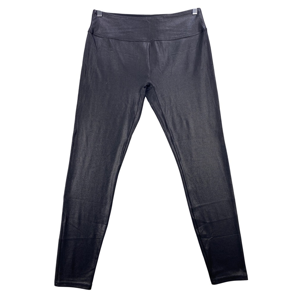 Santiny XL Faux Leather Look Leggings Shiny Black High Waist‎ Activewear